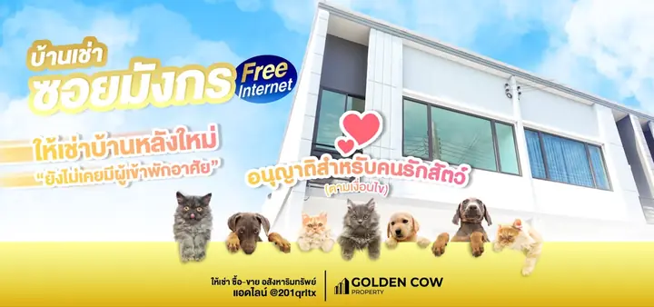 บ้านเช่าซอยมังกร อนุญาตให้เลี้ยงสัตว์ได้ตามเงื่อนไข